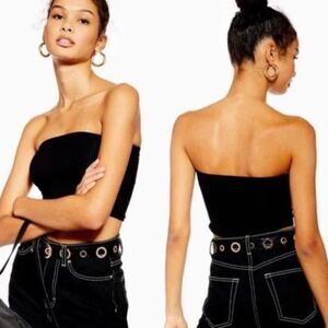 NWOT RED TOP SHOP RIBBED TUBE TOP , BANDEAU SIZE 2